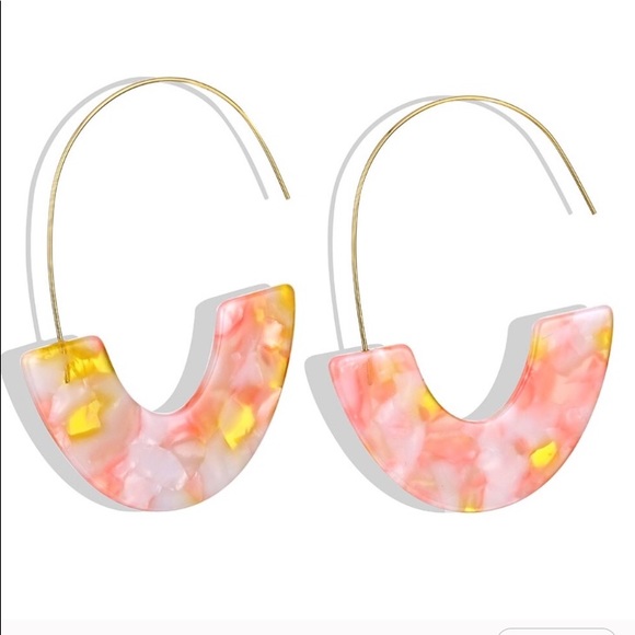 Jewelry - Pink and Peach Acrylic Earrings Jewelry - Pink and Peach Acrylic Earrings